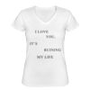 Playera Dama: Algodón Peinado Cuello V Miniatura