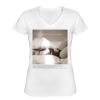 Playera Dama: Algodón Peinado Cuello V Miniatura
