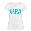 Playera Dama: Algodón Peinado Cuello V Miniatura