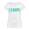 Playera Dama: Algodón Peinado Cuello V Miniatura