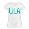 Playera Dama: Algodón Peinado Cuello V Miniatura