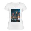 Playera Dama: Algodón Peinado Cuello V Miniatura